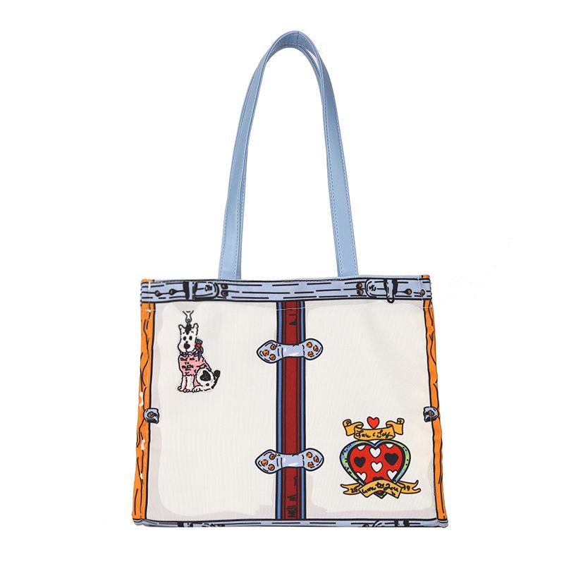 

Холщовая сумка-ведро 2025 модная корейская сумка, сумка для интернет-знаменитости, прозрачная, универсальная, большой вместимости, универсальная плечевая сумка небесно-голубой