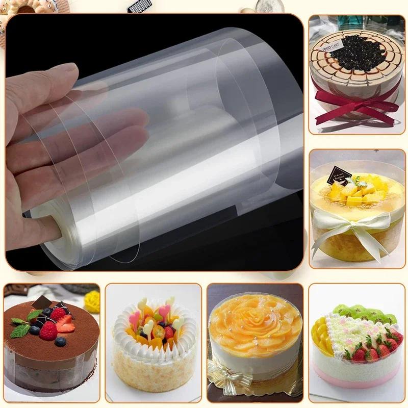 1 Roll Thickened Cake Edges Transparent Cakes Collar Mousse Chocolate Cake Sheets Surrounding Film Baking Pastry Cupcake Tools