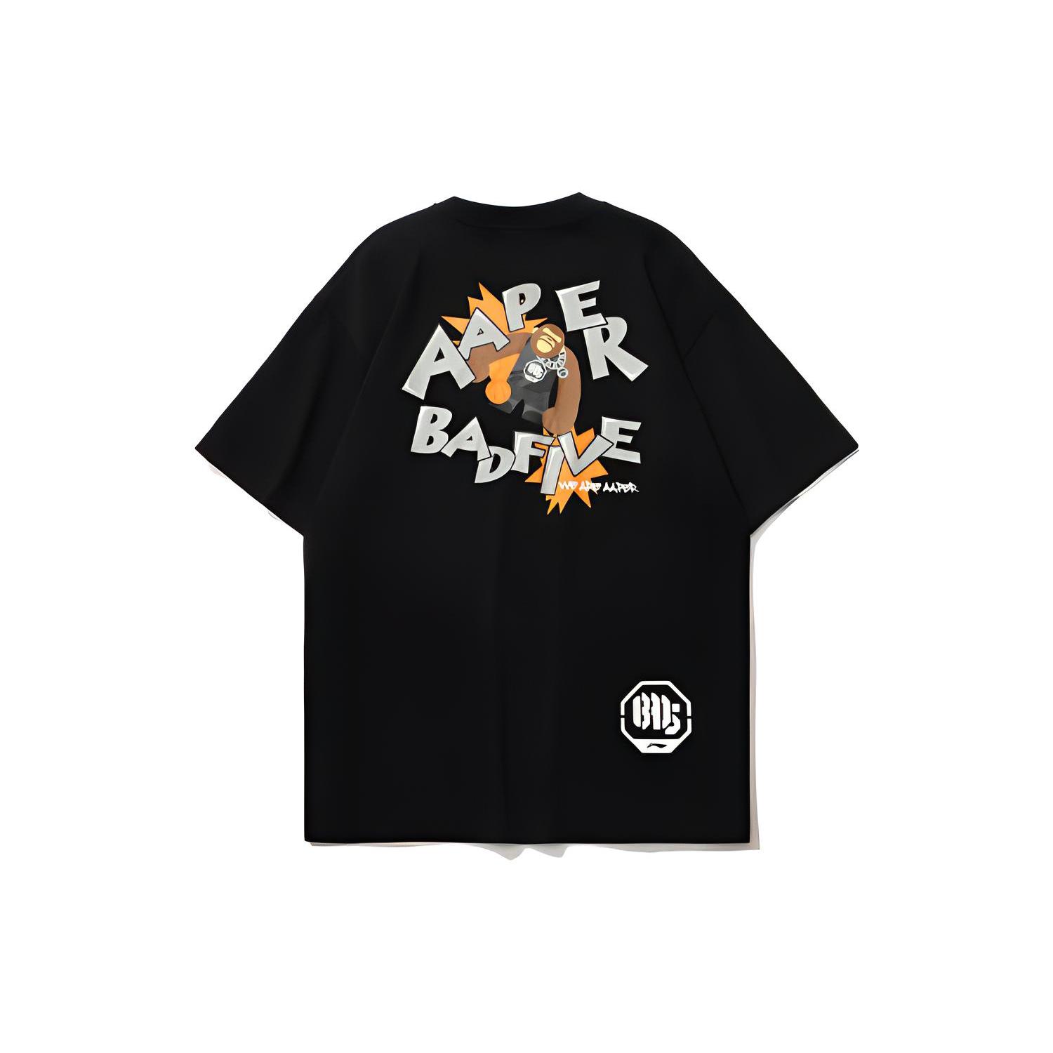 Li Ning x Aape Badfive T Shirt Men s Black AHSR747-1 L