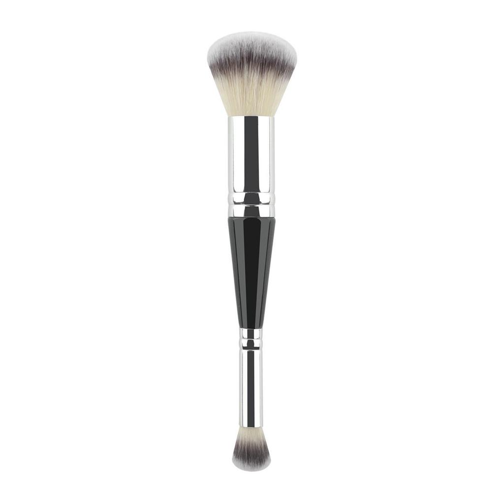 Pinceau de maquillage à double extrémité: Pinceau Doux à Poils pour Fond de Teint, Contouring, Poudre & Flamme pour une Utilisation Beauté Multifonctionnelle