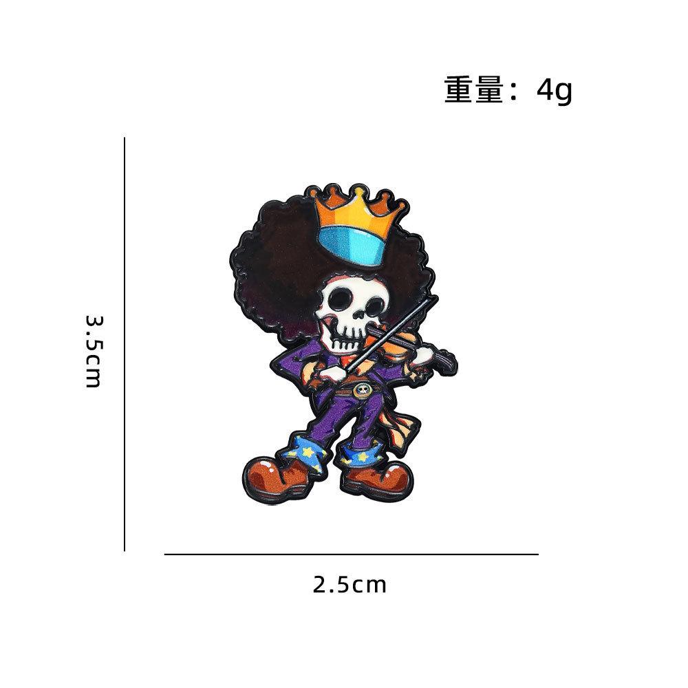 6PCS Cartoon Luffy Zoro Chopper One Piece Metal Brooch Backpack Decor Pin Clothing Hat Jewelry Gift