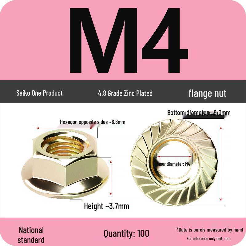 Electroplated Galvanized Anti-Slip Hex Flange Nut with Tooth Washer, M3-M16