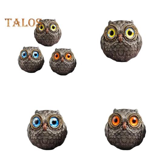 1/3 szt. Ręcznie robiona realistyczna statua sowy z dużymi oczami, misterne pióra, metalowa figurka sowy, wystrój domu