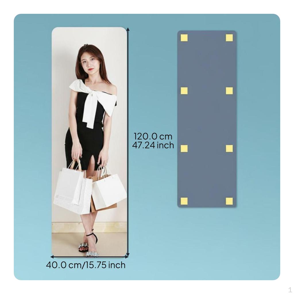 Acrylic Full Length Mirror, Automatic Wall Shatterproof, Lightweight, Home Decor Rnd Corner