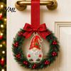 Holiday Party Souvenirs Mini Christmas Wreath Door Handle Decoration, Gingerbread/Angel/Bell/Snowman Artificial Pine Small Hanging Decor with
