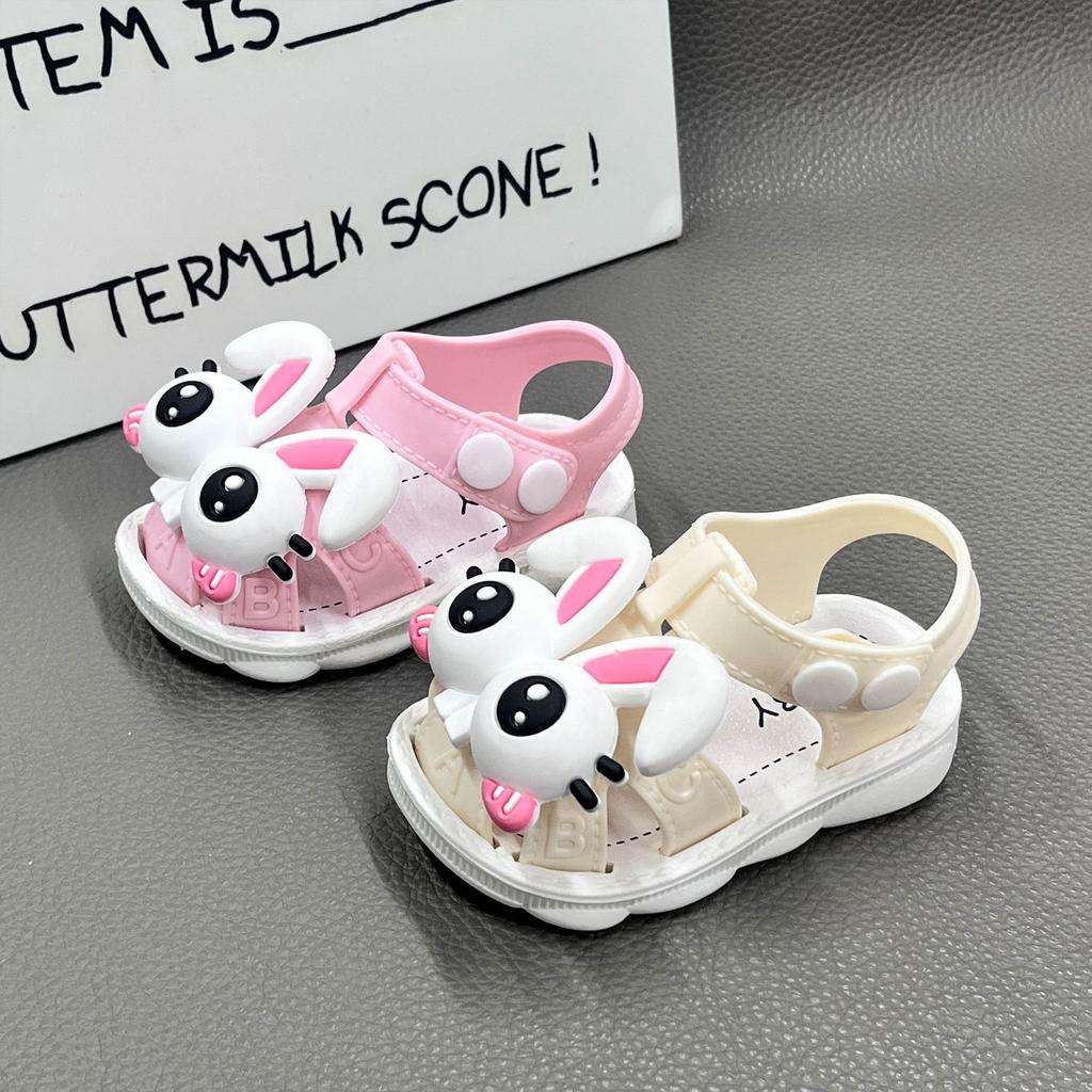 Girls' sandals for summer, non-slip soft-soled toddler shoes for little girls and babies, closed-toe walking shoes