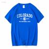 Colorado Flag Vacation Souvenir Mountains Womens or Mens Crewneck T Shirt Long Short Sleeves Vintage Washed Breathable Casual