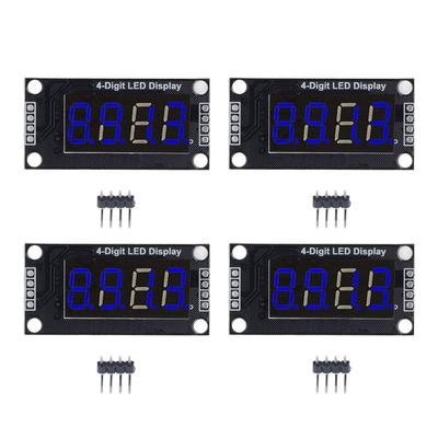 4 Sets Digitalröhren-Anzeigemodul LED 4-stellig 7-Segment 0,36 Zoll TM1637 Treiberchip Blau MRA110D