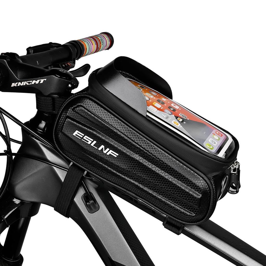 Mountain Bike Front Top Tube Pouches Pannier Phone Mount Holder Handlebar Bag with Touch Screens Cell Phone Bag Holder