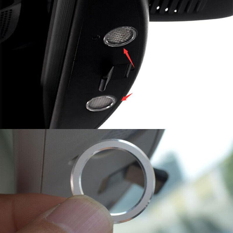 For Mercedes-Benz GLC 16-21 Aluminum Silver Interior Rearview Mirror Cover Trim