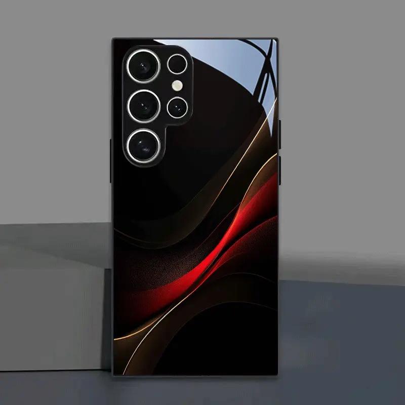 

Simple and high-end black tempered glass phone case suitable for Samsung Galaxy S26 S25 S24 S22 S21 S20 FE/Ultra/Plus anti drop Galaxy S23 FE