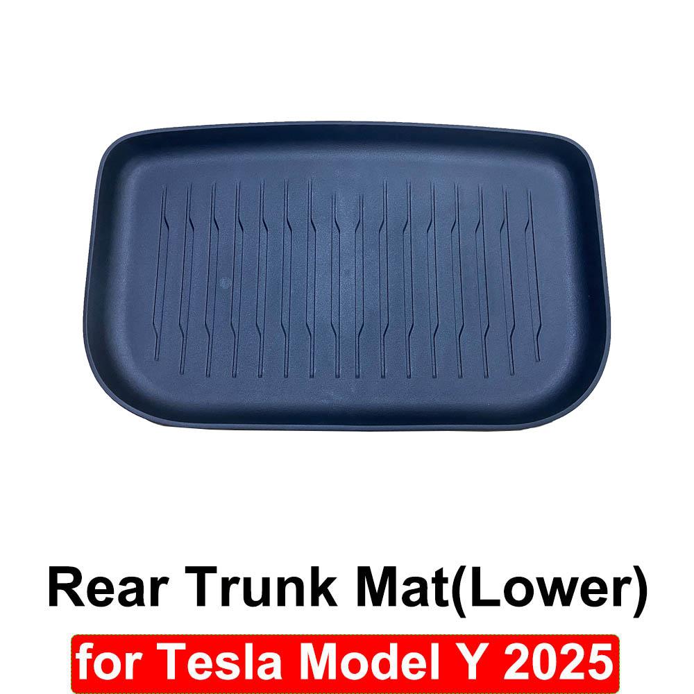 

для Tesla Model Y Juniper 2025 Передний багажник Коврик Разделительная планка Задний багажник Водонепроницаемый Защитный коврик TPE Аксессуары ModelY 2026 Rear Trunk Mat