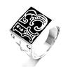Number 13 Hollow Out Star Ring 316L Stainless Steel Rock Man Punk Ring Size 7-13