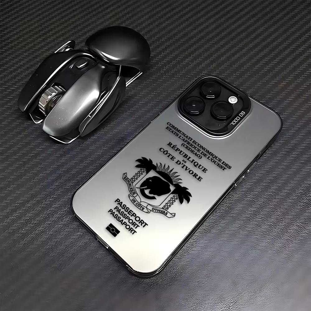 

Ivory Coast Passport Pattern Phone Case For iPhone 17 Air 16e 16 Pro Max 15 14 Plus 13 12 Mini 11 Shockproof Silicone Back Cover iPhone 13