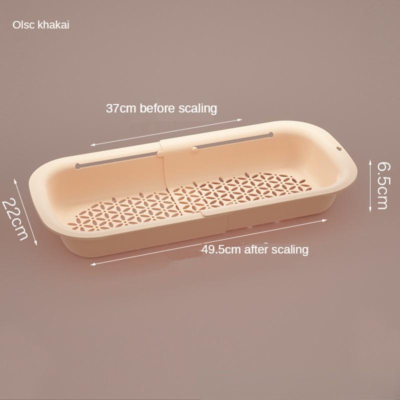 

Кухонный артефакт для мытья посуды Телескопическая стойка для двойной слива Большая прямоугольная пластиковая корзина для фруктов Раковина для умывания Подвесное хранилище хаки