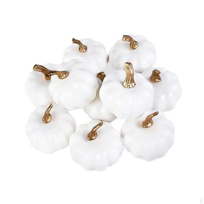 10x White Artificial Pumpkins Halloween Foam Crafts DIY Fun Versatile Decoration Ornaments