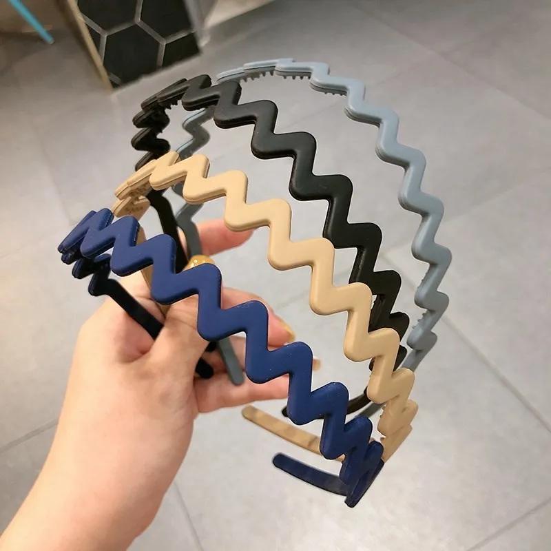 Neuer Modischer Peeling Rutschfester Harz Stirnband Einfarbig Welle Haarband Mädchen für Damen Haaraccessoires Reifen Haarband