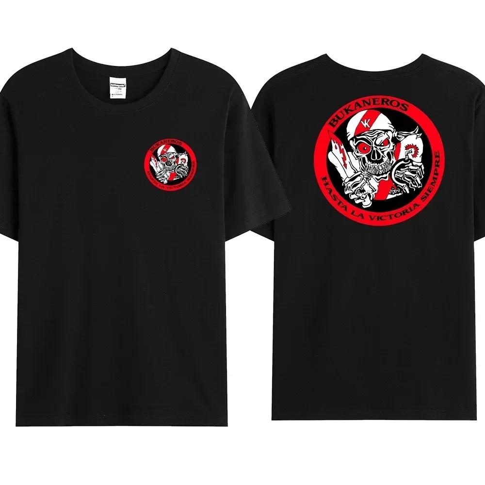 

Hot Sale Summer Men s Bukaneros T-shirt Cotton Black Double Sided Logo T Shirt Vallecanos Top Tees S
