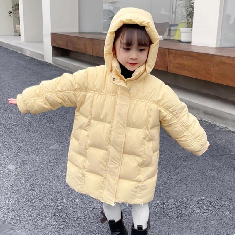 Parka Snowsuit Kids Winter Warm Down Jacket for Girls Coat Fashion Long Hooded Children Outerwear Toddler Girl Clothes