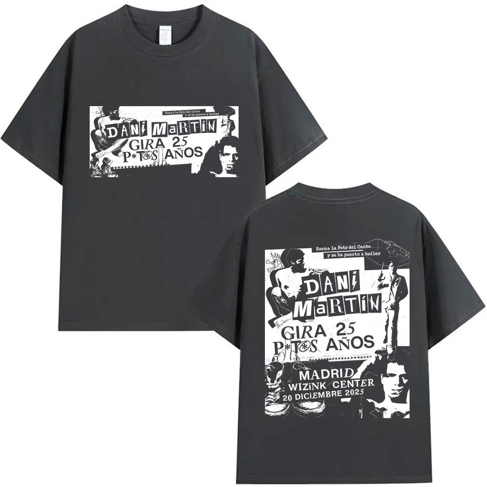 Rock Band Dani Martin Tour 20252026 Graphic TShirts Mens Gothic Hip Hop Short Sleeve Tshirt Pure Cotton T Shirt Streetwear