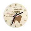 Maltese - Clock with Dog, Wooden Clock with Engraving, Personalised Clock by