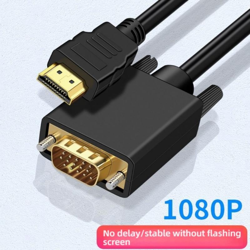 Universal HDTV VGA Converters Cord Plugs And Play Video Output For PC Laptop Gaming Consoles