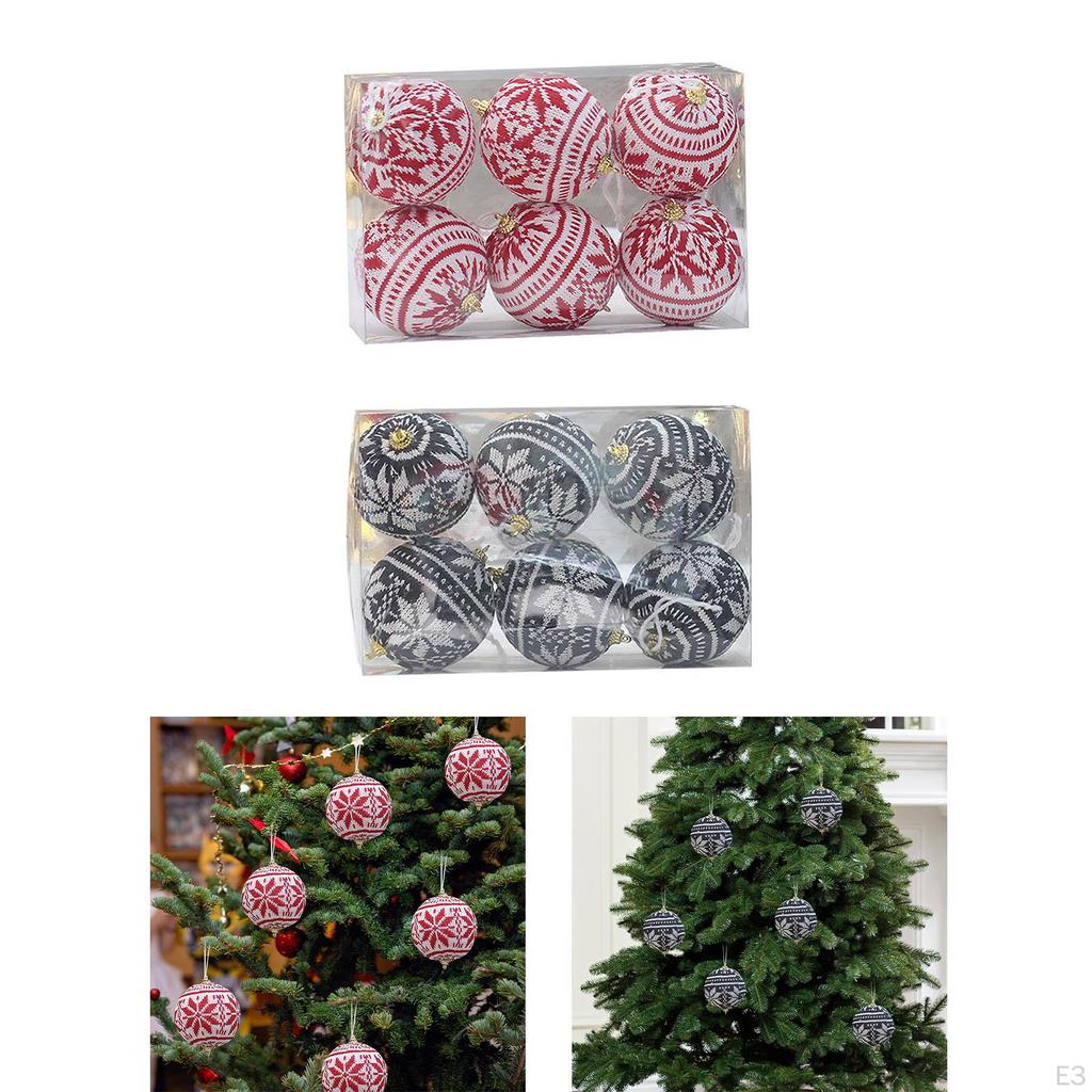 6 kusů Vánoční baňky ozdoby Strom závěsné dekorace Přívěsky s přívěsky na Vánoce