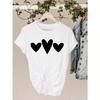 Grafik-T-Shirt Kleidung 90er Süßes Liebesherz Valentinstag Damen Print T-Shirt Sommer Damen Wounisex Kurzarm-T-Shirts