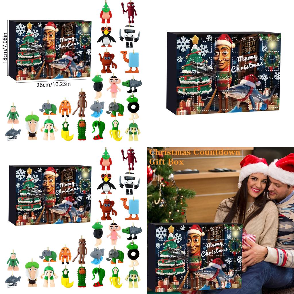 Calendar de Advent Acrilic Italian Brainrot Cu Figurine Personaj Pentru Decor de Sărbători