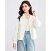 TERRE BLEUE Women's Casual Baseball Collar Short Jacket