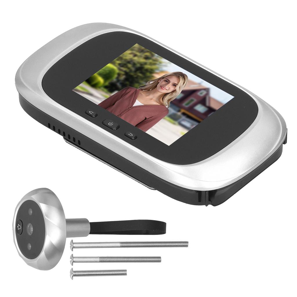 Electric Video Doorbell High Definition Camera 90 Degree Angle Digital Door ViewerSilver