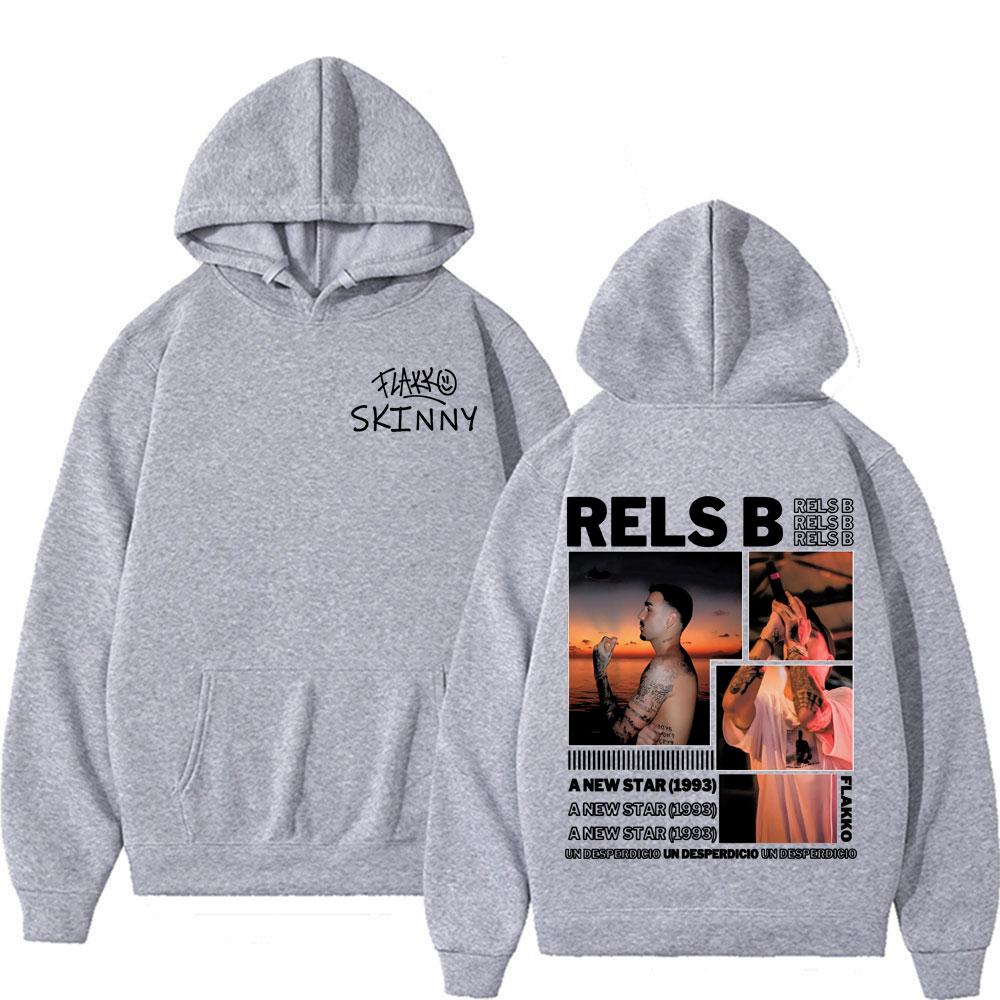 Rels B Skinny Flakk Album 2025 Tour Sweatshirt Herren Damen Mode Hip Hop Vintage Stil Hoodies Freizeit Fleece Übergroße Pullover