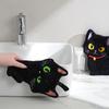 Cartoon Black Cat Hand Towel Animals Shape Absorbent Hand Cloth Kitchen Cleaning Wipe Cloth Kid Bathroom Hanging Towel