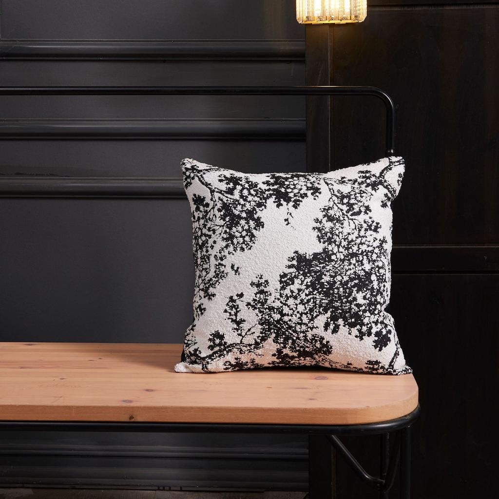 Jacquard Ink Small Cattail Pillowcase Home Living Room Pillow Backrest Invisible Zipper Four-sided Locking