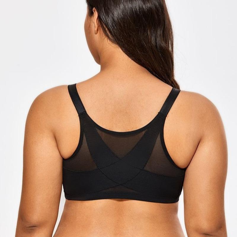 Sutien subțire cu cupă completă, cu nasturi frontali, fără armătură, căptușeală de bumbac, tip vestă, sutien mare confortabil