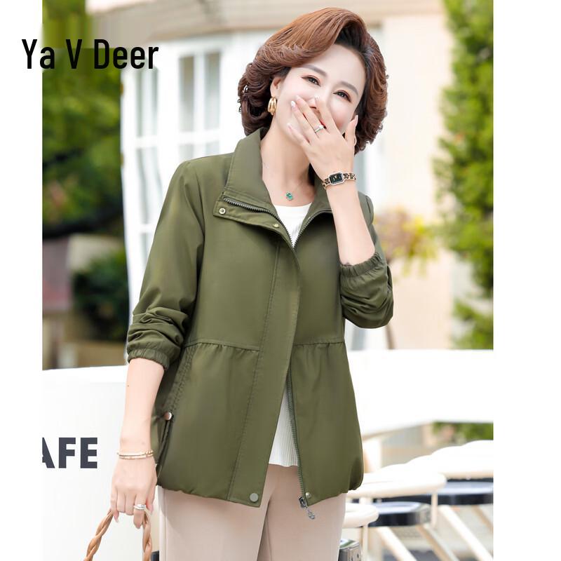 Yalu Mid-Aged Women's Fashion Windbreaker Jacket