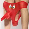 Men's Black Semi-Transparent Sexy Thin Briefs Printed Pattern Panty