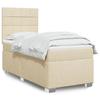 VidaXL Bed Slat Base with Mattress Cream 80x200 Cm Fabric, Bed, Platform Bed, Panel Bed, Bedroom Furniture 3292620