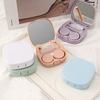 Simple macaroon contact lens box Cosmetic Contact Lenses box portable compact high value storage box, practical and simple