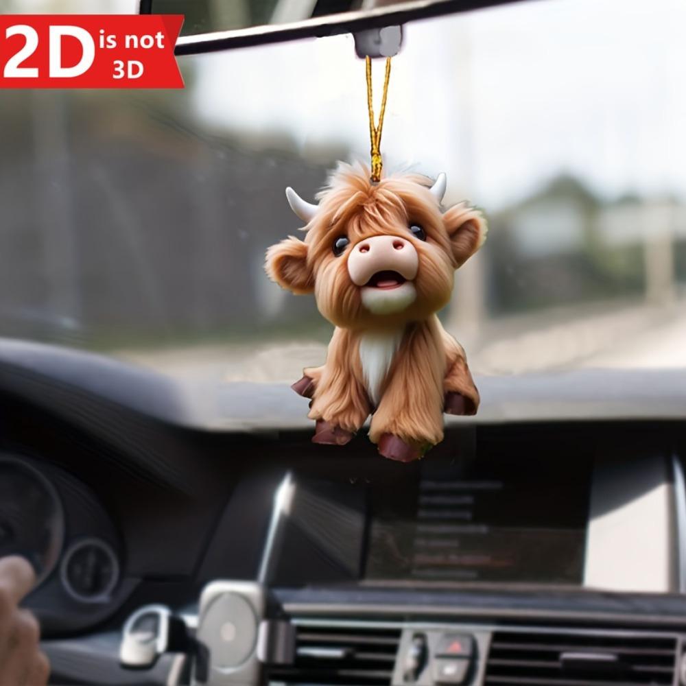 

2D cute cow car pendant for rearview mirrors and bags. A fun party gift for any occasion. чистый