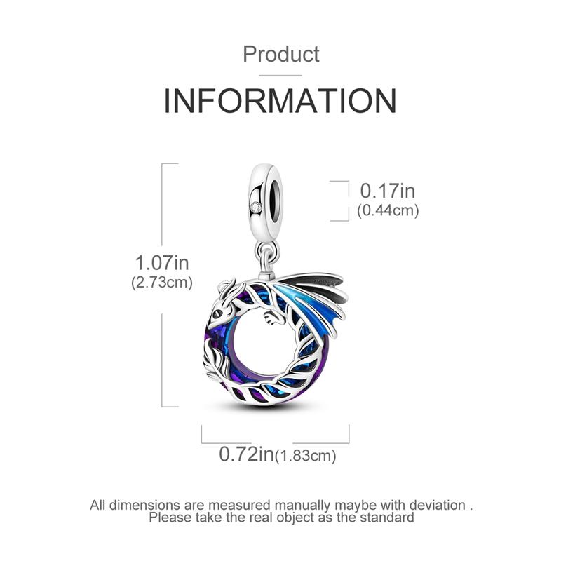 Dreamy Blue Pterosaur Pendants Plata R Original Beads Fit Originalcharms Bracelet Beads Jewelry Gifts For Women