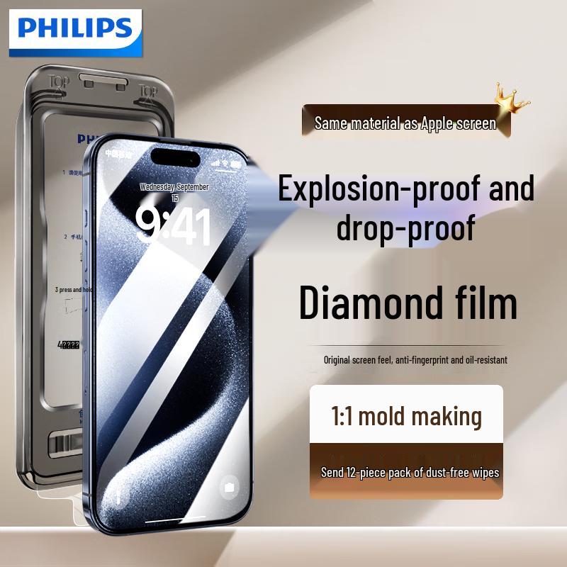 

Philips High-Definition iPhone Screen Protector with Dust-Free Tray HD Anti-Fall Earpiece Dust-Proof