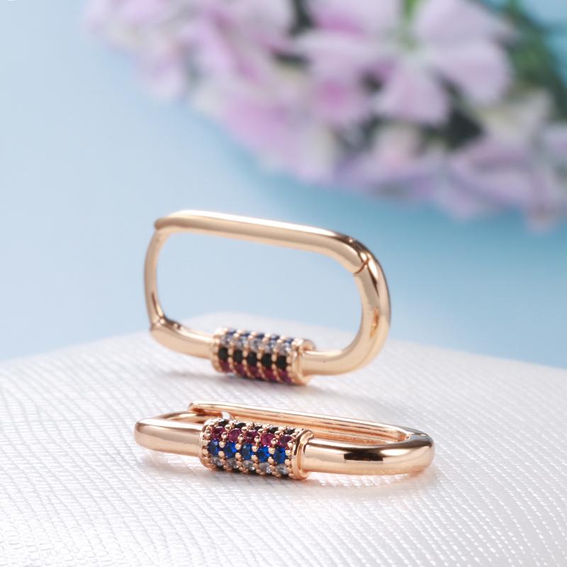 Boucles d'oreilles créoles minimalistes pour femmes, bijoux quotidiens de fête en Zircon multicouche