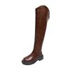 Long Tube Boots For Women 2025 Winter New Height Increasing Knight Boots Thick Heel Retro Long Boots For Women Versatile Women'S