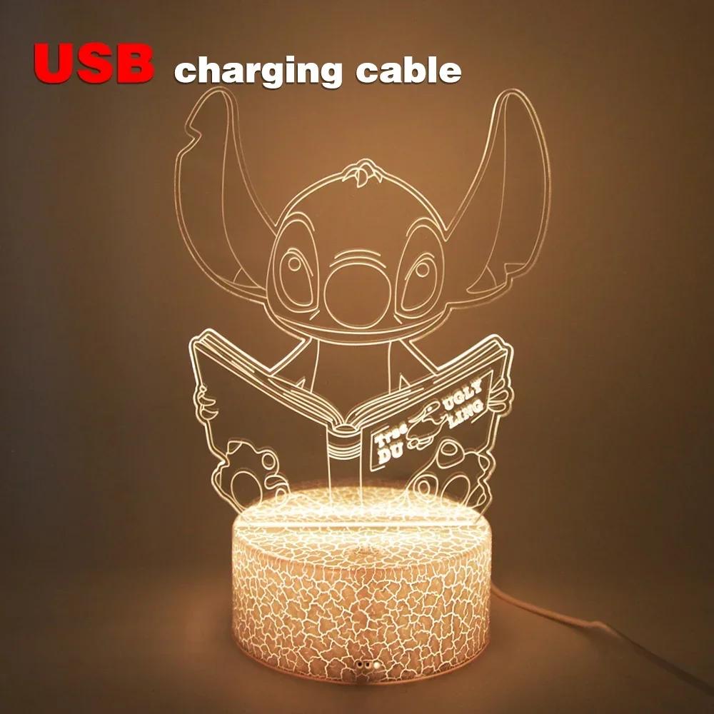 Anime Lamps Illusion Stitch LED Night Light with Remote Control Smart Touch Room Decor Lamp Valentine's Day Christmas Gifts