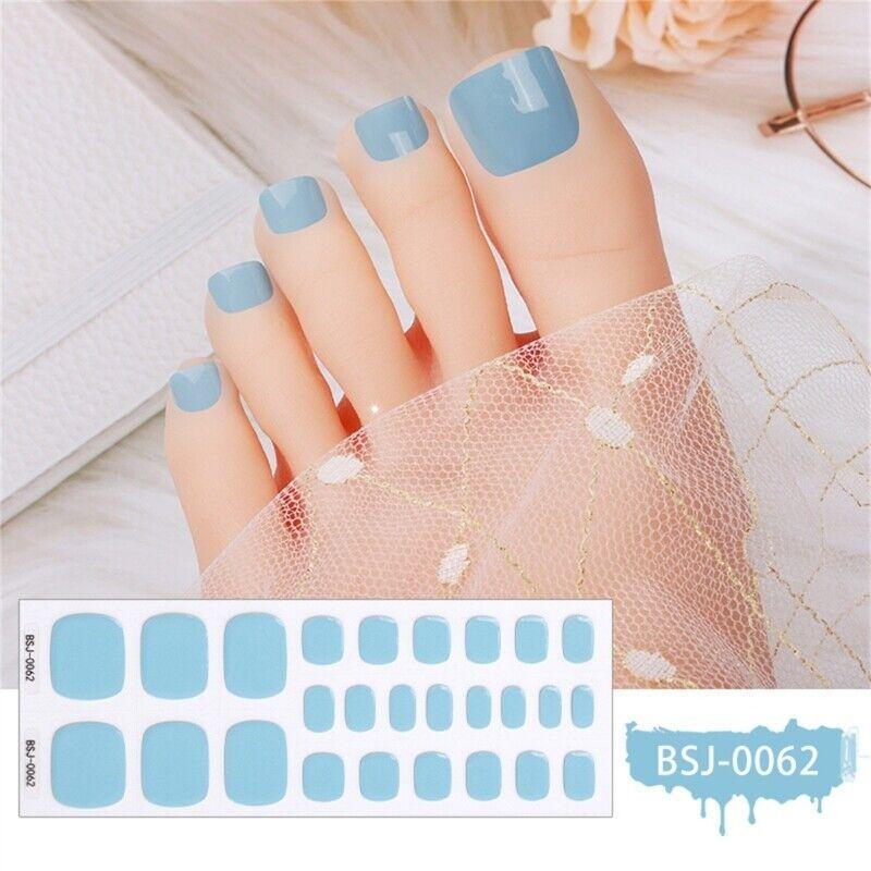 Gel Nail Toe Strips Semi Cured Full Cover Gel Nail Sticker Manicure Decals