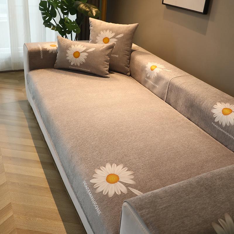 

Полотенце для дивана в скандинавском стиле Four Seasons Chrysanthemum Printing, подушка для дивана, нескользящая кожаная ткань для дивана и моря для гостиной 30x50cm pillowcase