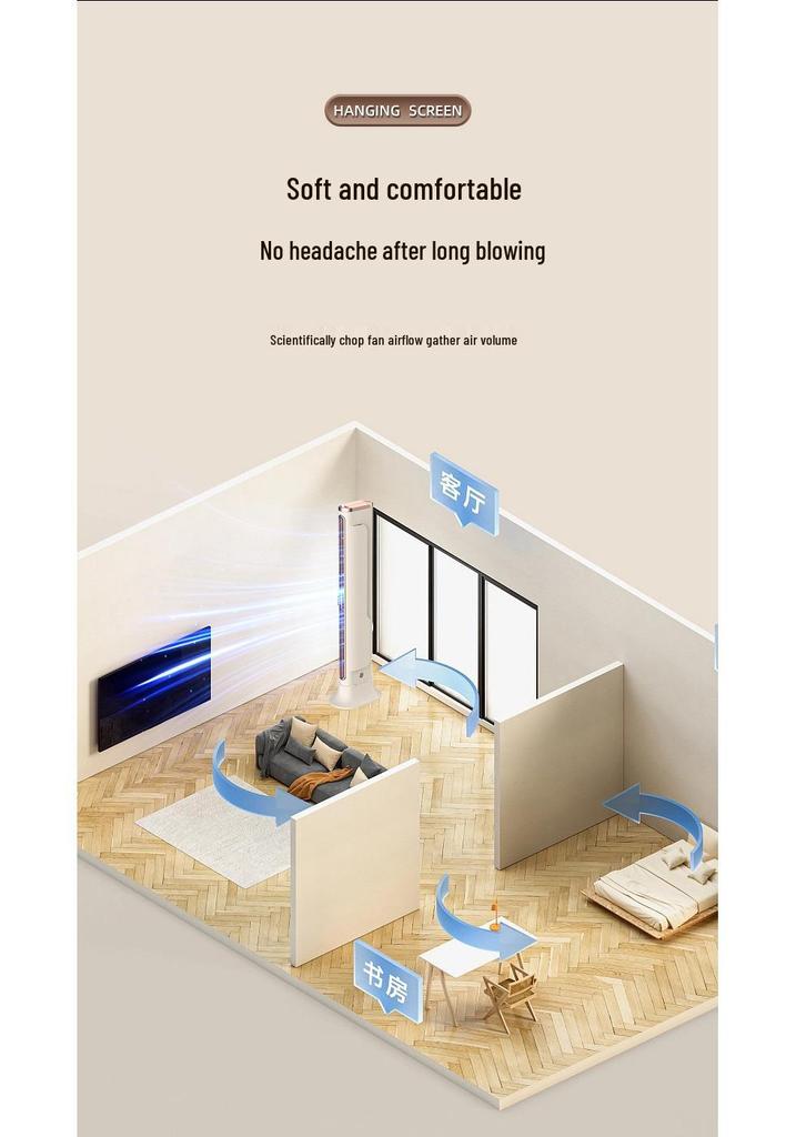 Turmventilator für Zuhause: Vertikale/Horizontale Nutzung, USB, Leises blattloses Design für Schlafzimmer & Baby