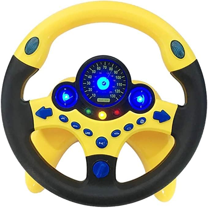 

Kasameidou Handheld Toy Drive Handle Educational Toy Music GO Ride-On for Kids Birthday Christmas Gift Yellow 6+