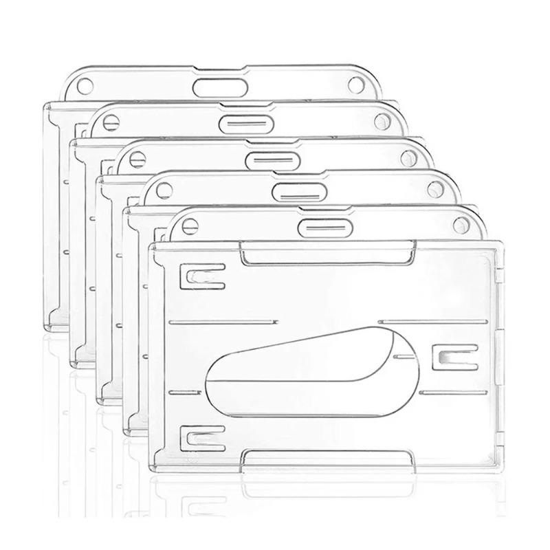 1PC Double Credit Card Clear Plastic ID Badge Card Holder for Bank Cards Protector Transparent Cardholder Card Cover